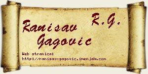 Ranisav Gagović vizit kartica